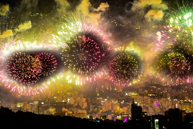 Jounieh Fireworks Show from Burj on Bay Hotel